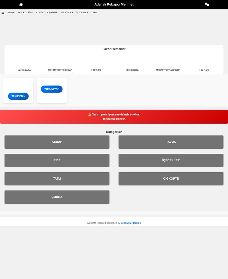 Adanalı Kebapçı Mehmet QR Menü