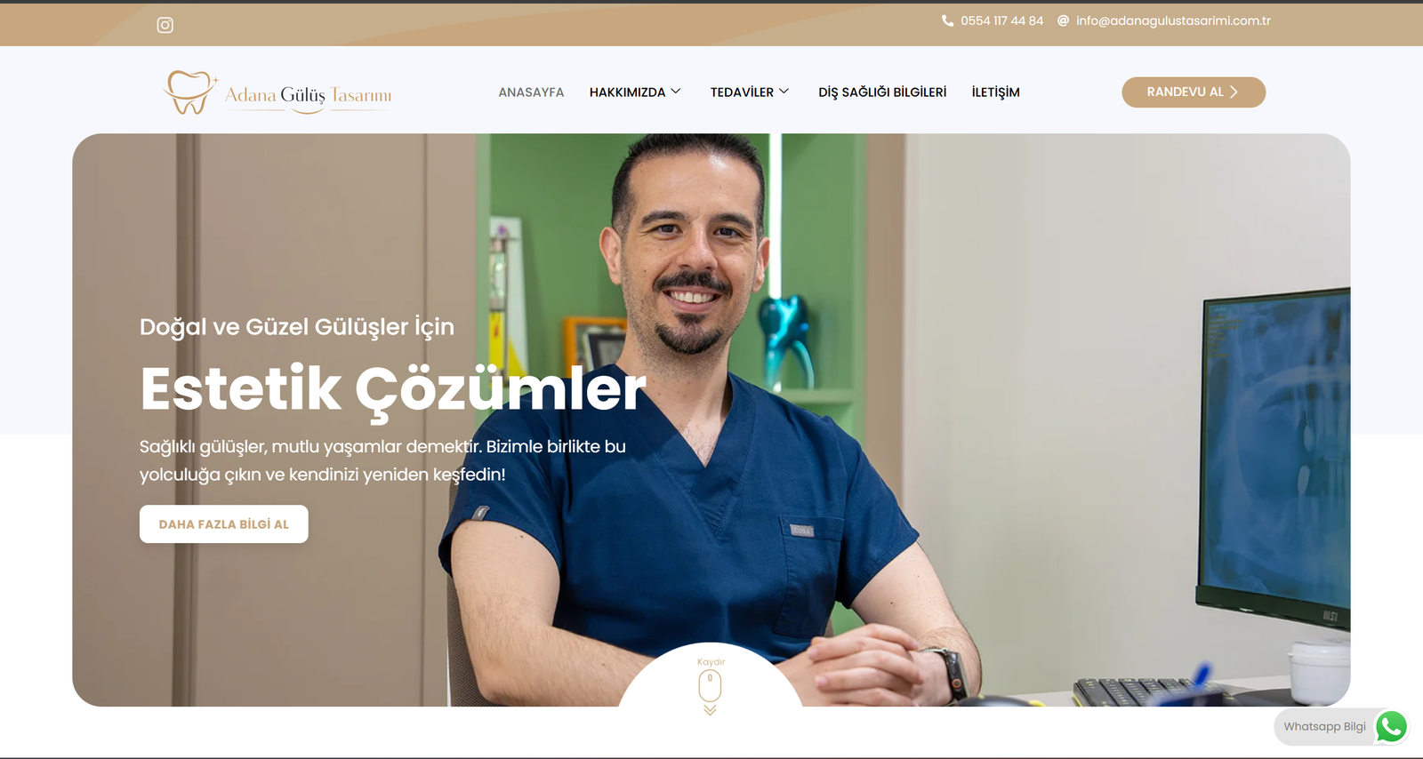 Adana klinik ve doktor web sitesi tasarımı referans çalışması