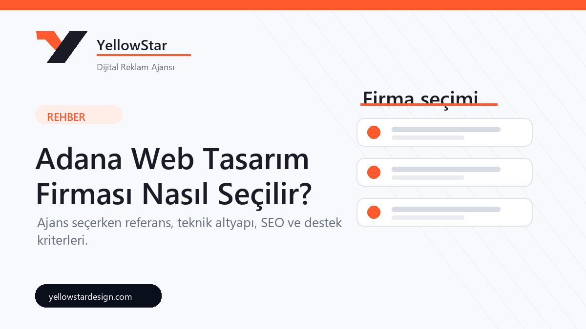 Adana web tasarım firması seçerken değerlendirme kriterleri kapak görseli