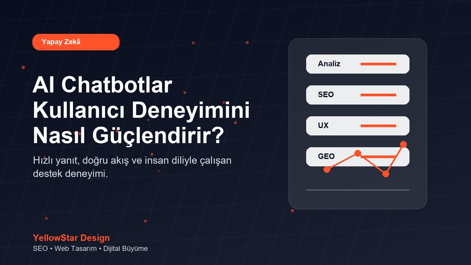 AI chatbotlar ve kullanıcı deneyimi için YellowStar Design görseli