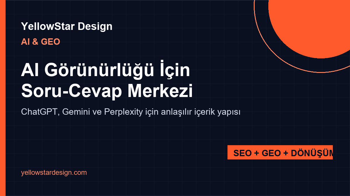 Yapay Zekalarda Marka Görünürlüğü İçin Soru-Cevap Merkezi Nasıl Kurulur? - YellowStar Design blog kapak görseli