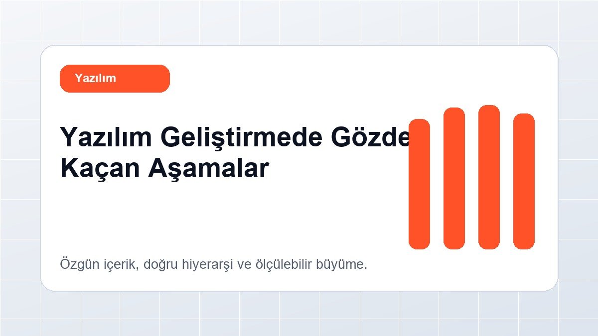 Yazılım geliştirme sürecinde analiz test ve bakım aşamaları görseli