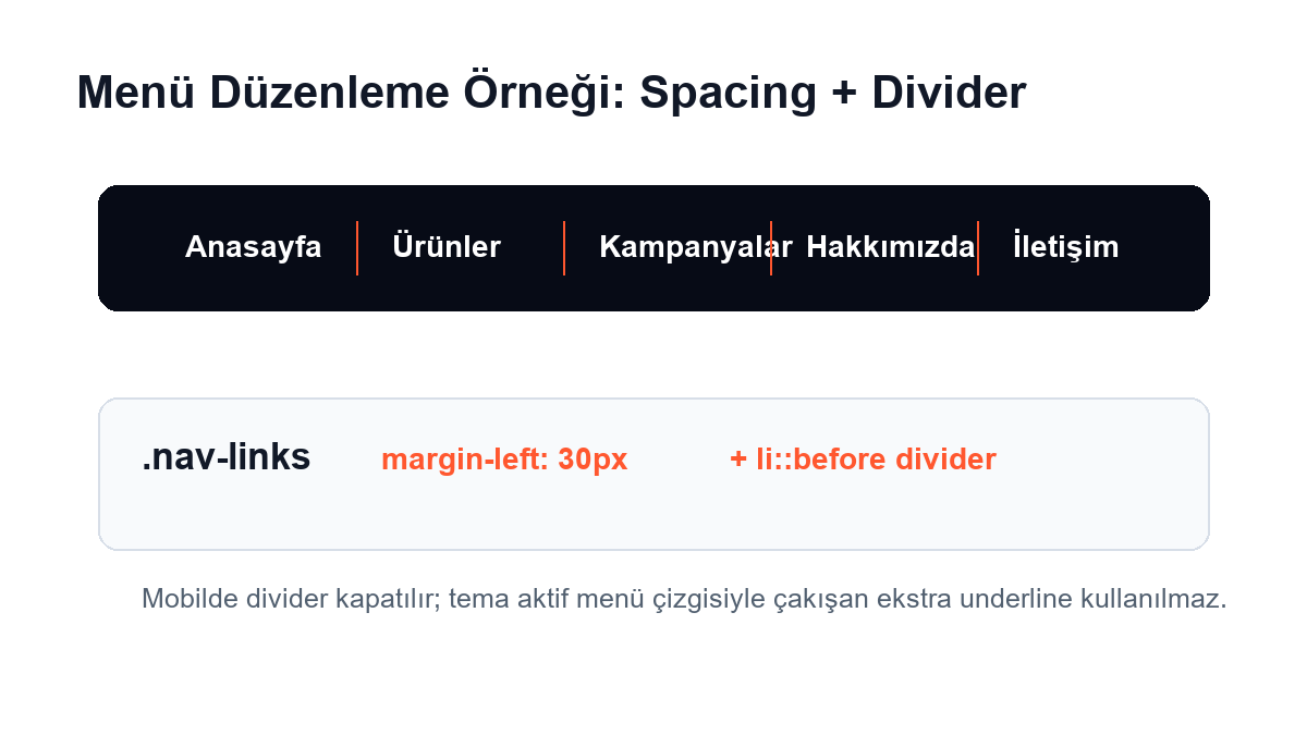 İkas nav links spacing ve divider düzenleme örneği